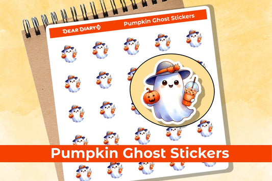 Cute ghost planner stickers sheet CGPUM1