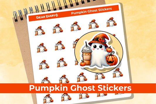 Cute ghost planner stickers sheet CGPUM4
