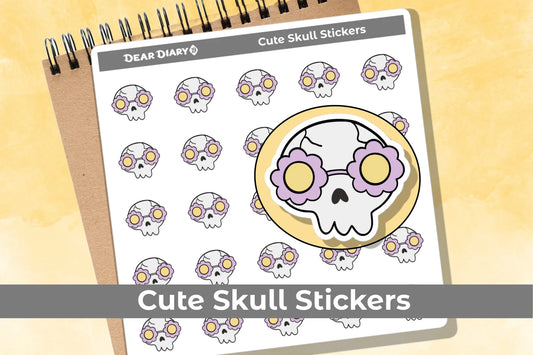 Cute skull planner stickers sheet CUSKH1