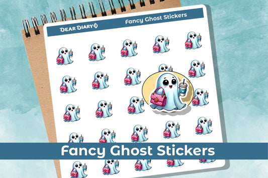 Fancy ghost planner stickers sheet FAGHSH