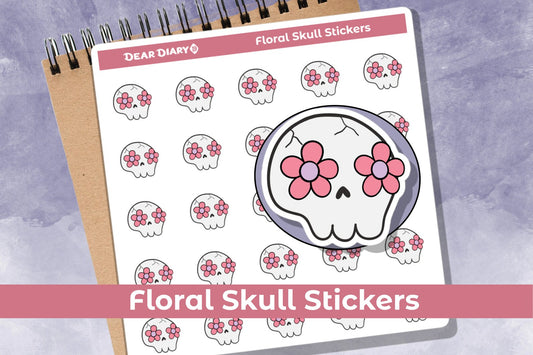 Cute skull planner stickers sheet CUSKH2