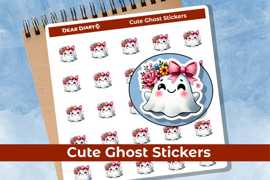 Cute ghost planner stickers sheet CUGTSH