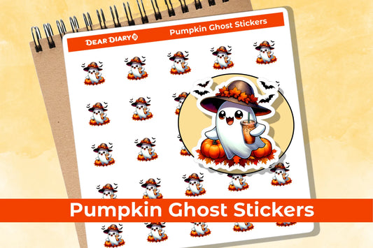 Cute ghost planner stickers sheet CGPUM2