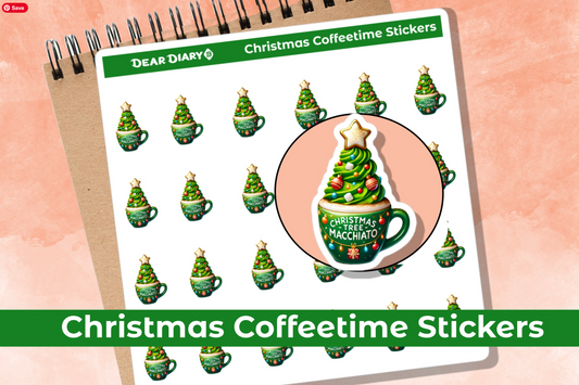 Christmas coffee time planner stickers sheet CHCF01