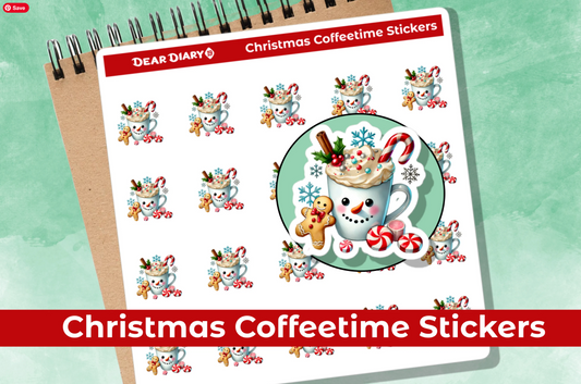 Christmas coffee time planner stickers sheet CHCF02