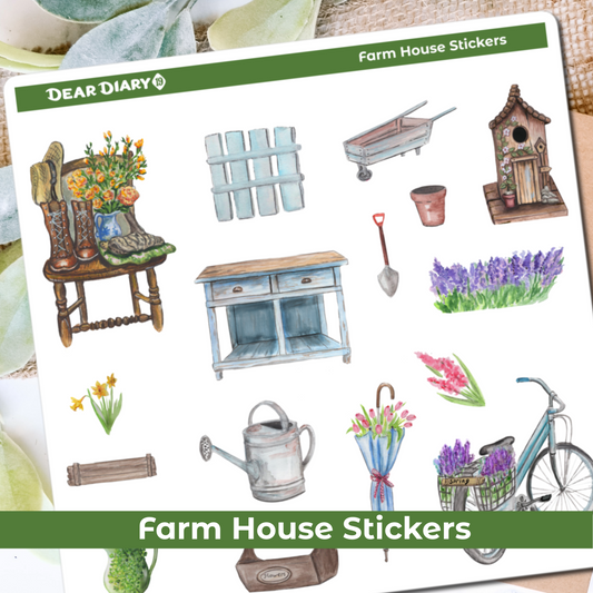Farm house journal stickers sheet FHPS01
