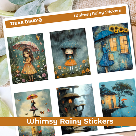 Whimsy Rainy journal stickers sheet WRPS03