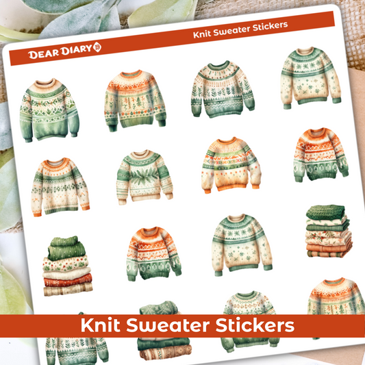 Knit sweater stickers sheet CSSH01