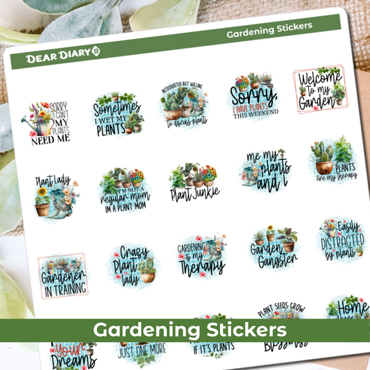 Gardening journal stickers sheet GDPS01