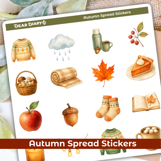 Fall autumn spread stickers sheet FASH02