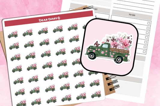 42 Planner stickers Truck Floral - FTSH01