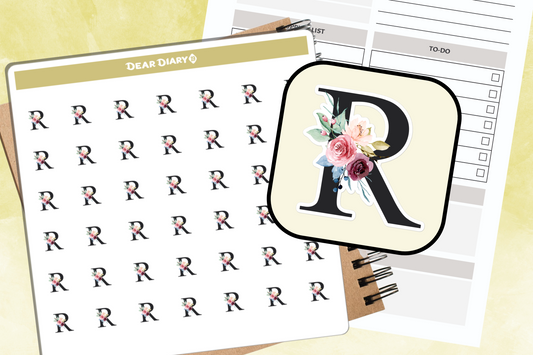 Planner stickers Alphabet R - ARPS01