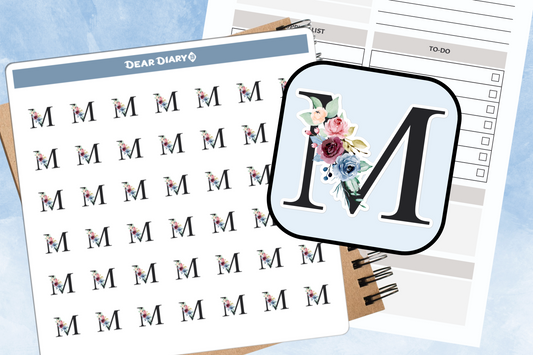 Planner stickers Alphabet M - AMPS01