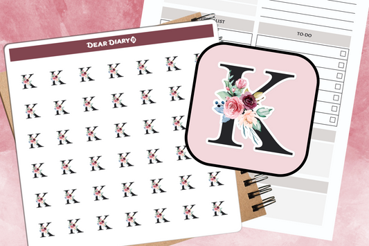 Planner stickers Alphabet K - AKPS01