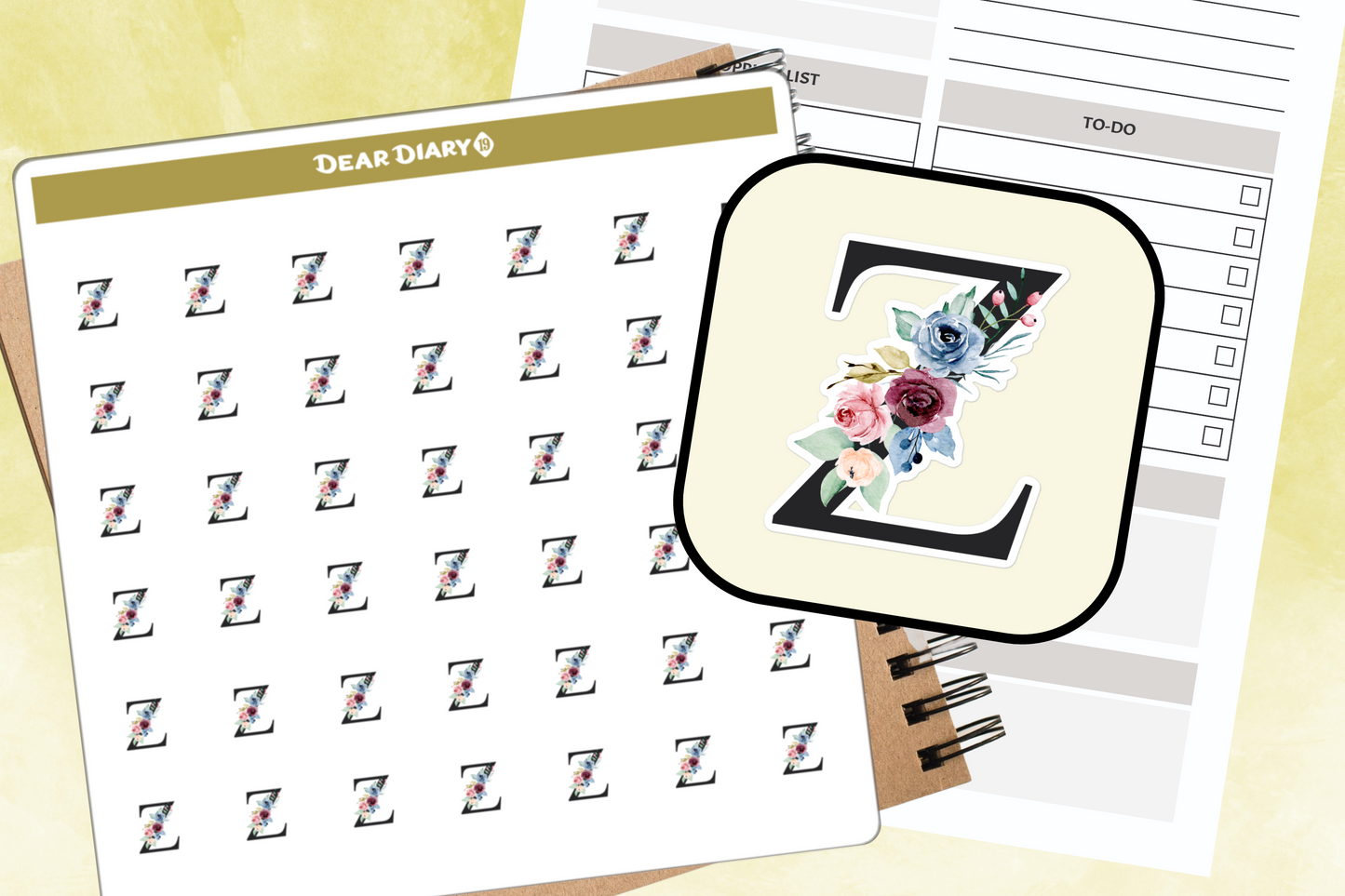 Planner stickers Alphabet Z - AZPS01