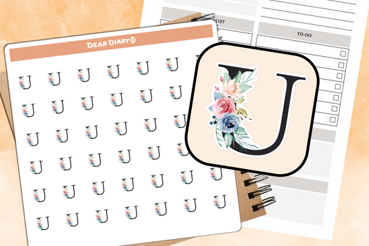 Planner stickers Alphabet U - AUPS01