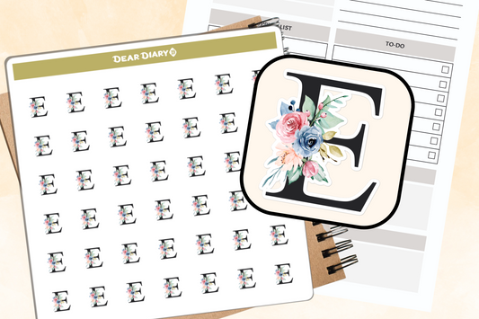 Planner stickers Alphabet E - AEPS01