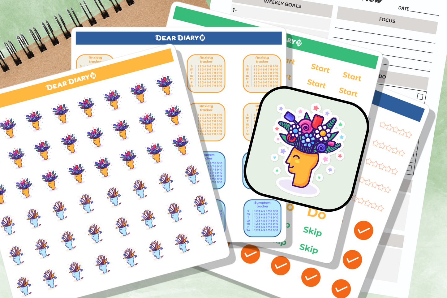 182 Daily ADHD BPD planner stickers pack - ADPA01