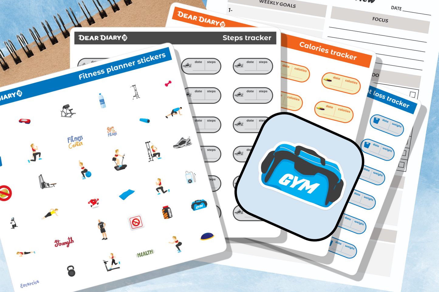 108 Fitness planner stickers pack - FPPA01