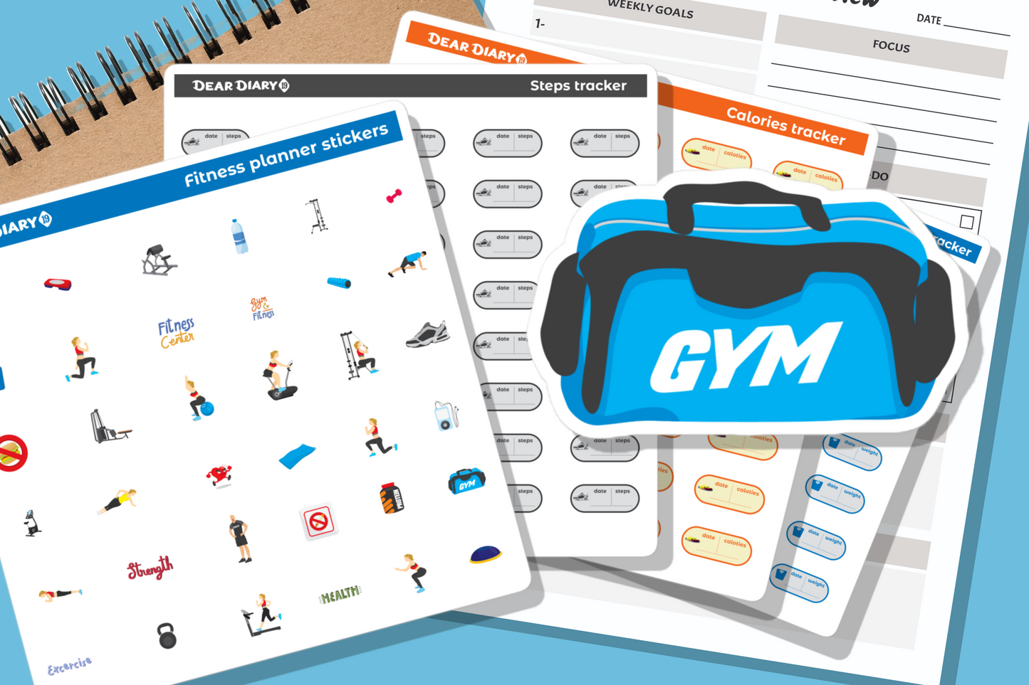 156 Fitness planner stickers pack - FMPA01