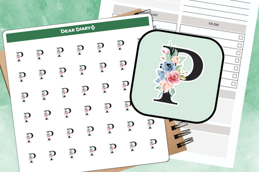 Planner stickers Alphabet P - APPS01