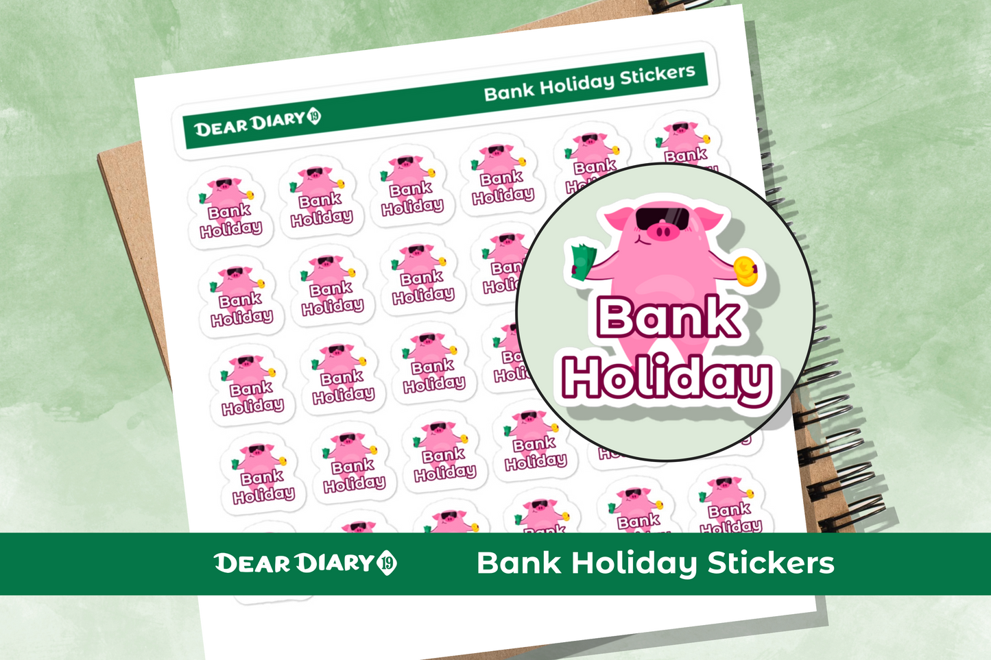 Bank holiday planner stickers sheet - BHSH01