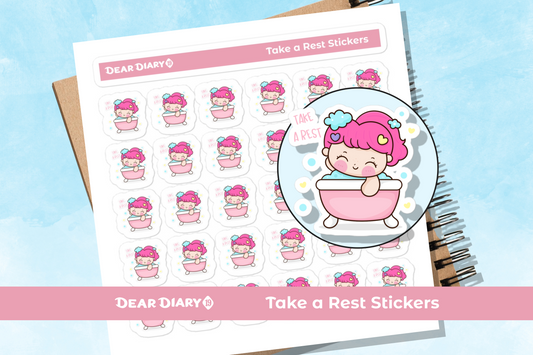 Take a rest relax planner stickers sheet - TRSH01