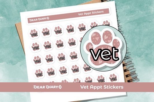 Vet appointment planner stickers sheet - VASH01