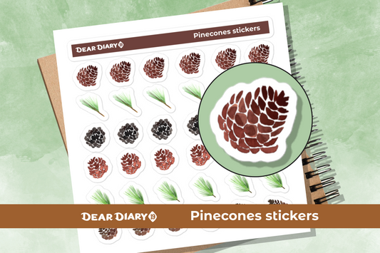 Pinecones planner stickers sheet - PSSH01