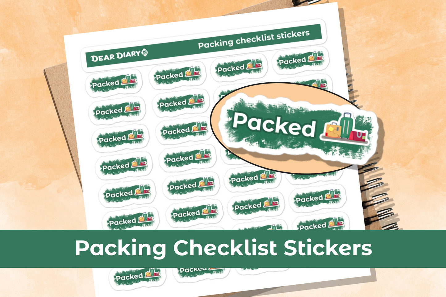 Packing checklist planner stickers sheet - PCSH01