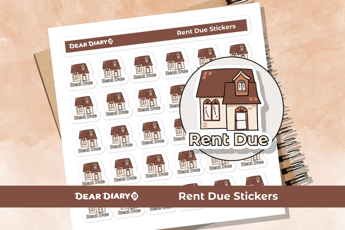 Rent due planner stickers sheet - RDSH01