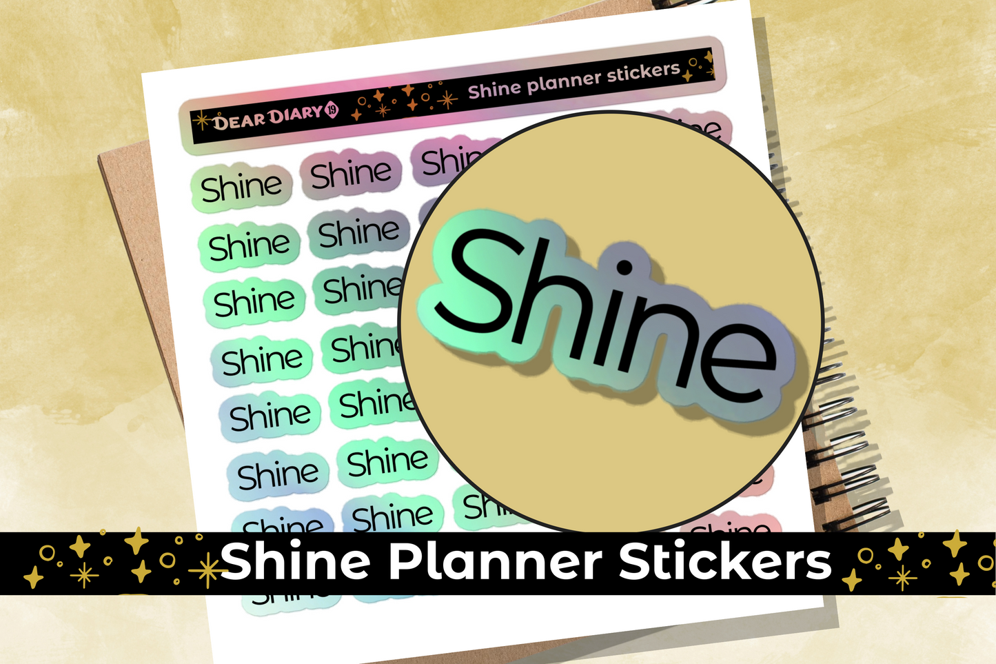 Shine scrapbooking planner stickers sheet Minimalist - SMSH01