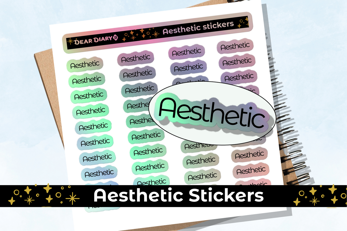 Aesthetic planner stickers sheet - AESH01