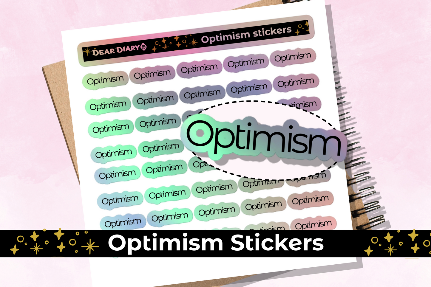 Optimism planner stickers sheet - OPSH01