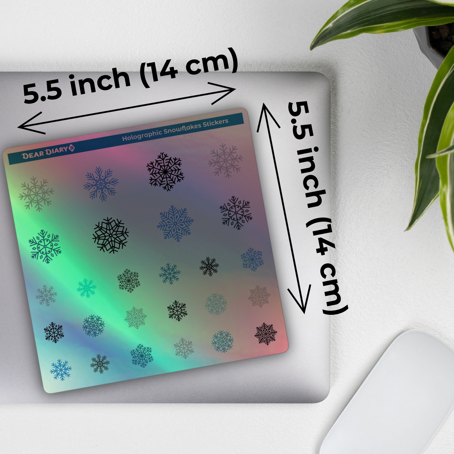 Holographic snowflakes stickers sheet HSSH01