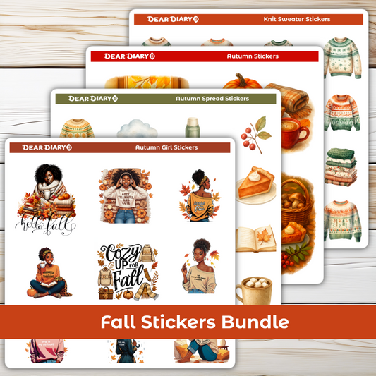 Fall autumn girl spread stickers sheet bundle CSSB02