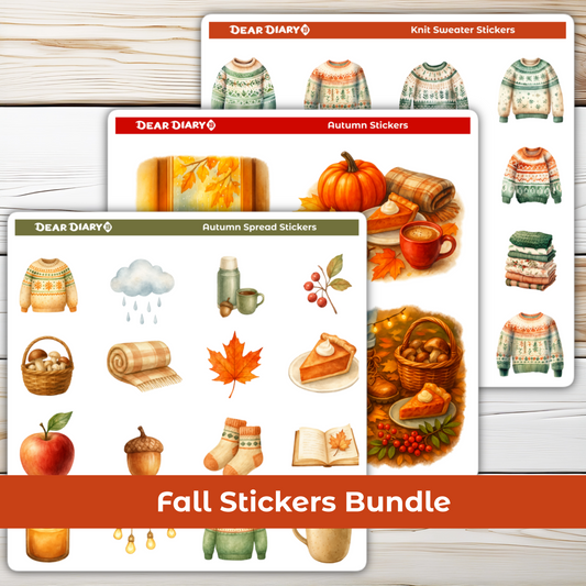 Fall autumn spread stickers sheet bundle CSSB01