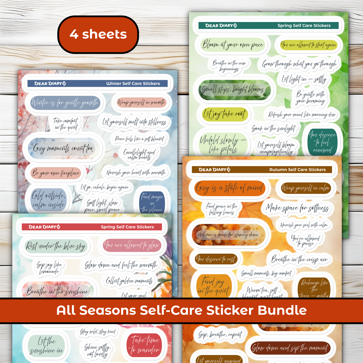 All Seasons Self-Care Stickers Bundle 4SCB01