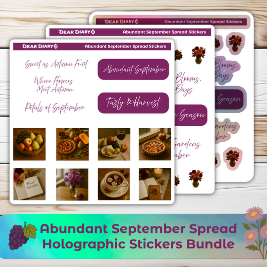 Abundant September spread stickers sheets bundle SPB1P04