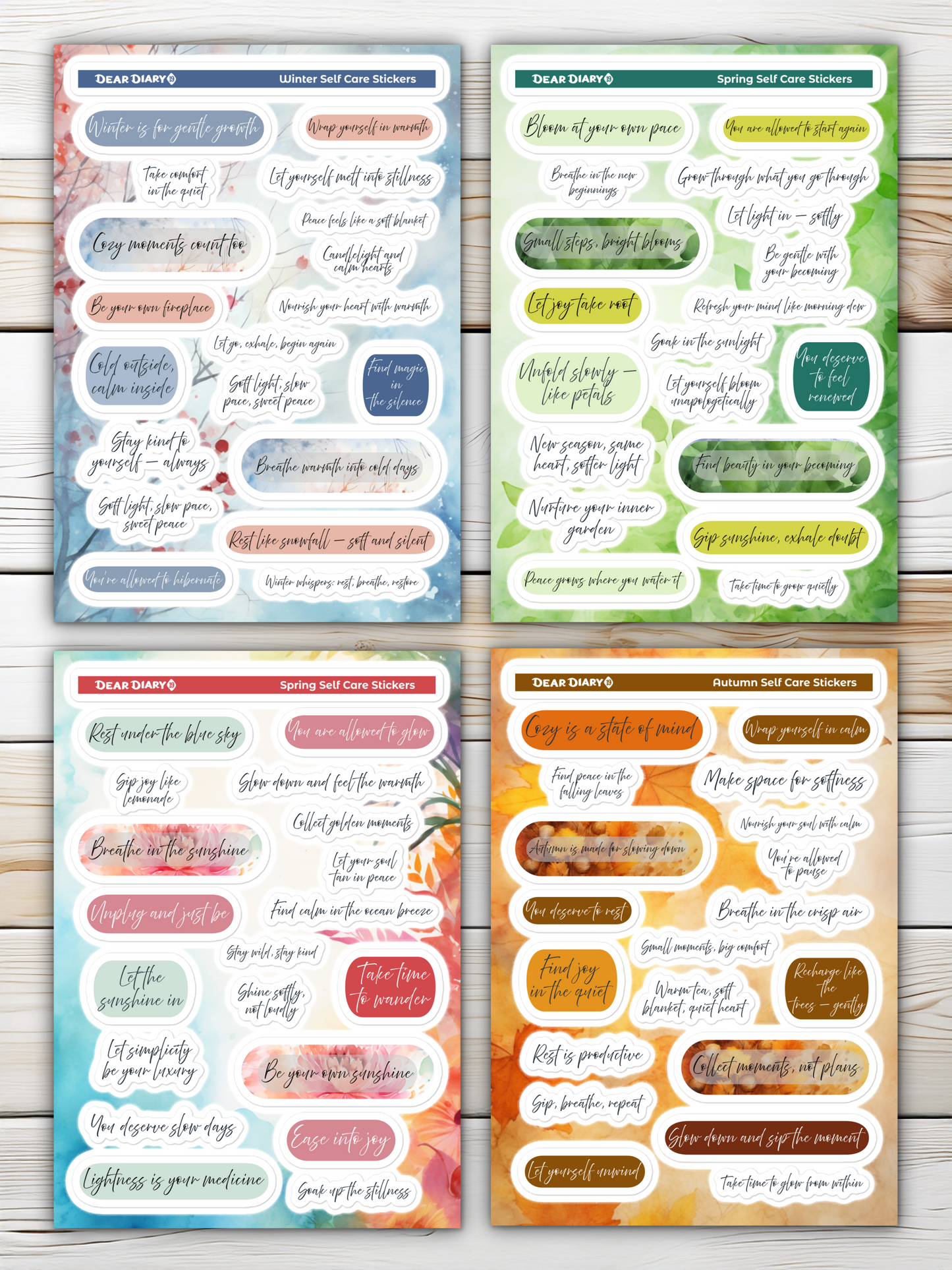 All Seasons Self-Care Stickers Bundle 4SCB01