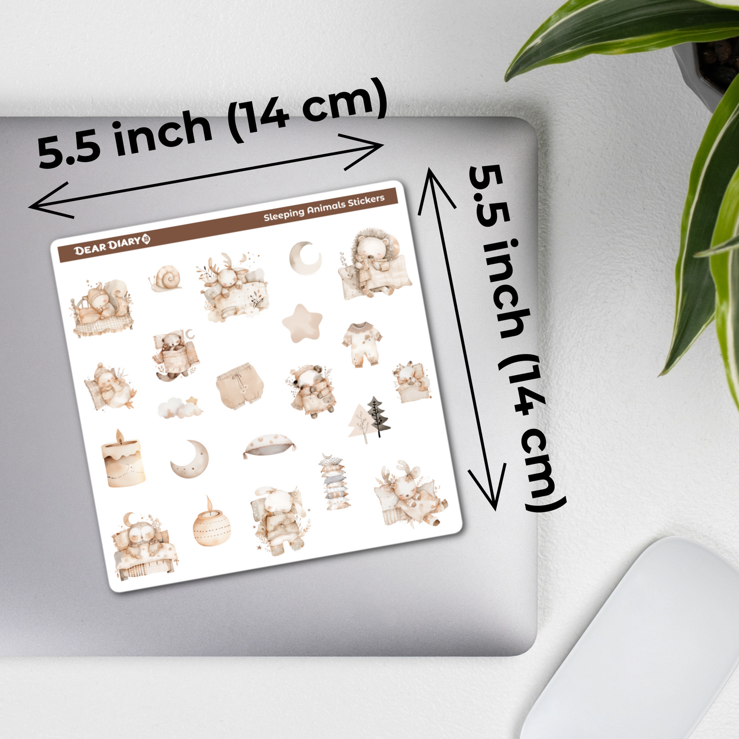 Sleeping woodland animals journal stickers sheet SAPS01