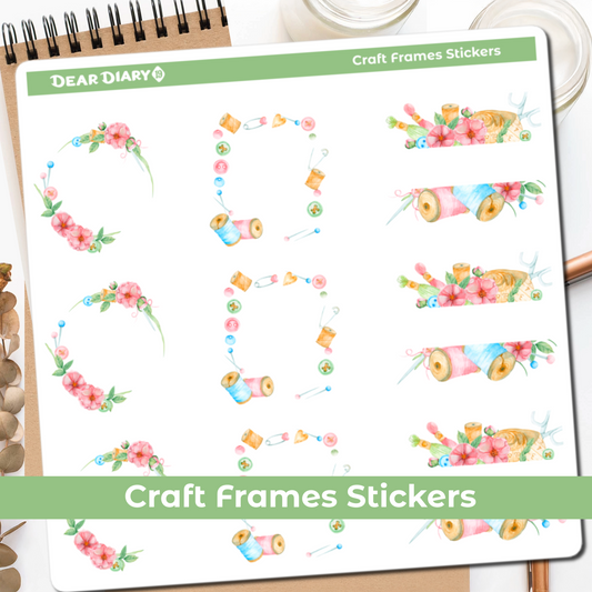 Watercolor craft frames journal stickers sheet WCPS03