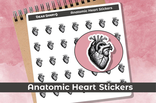 Anatomic heart planner stickers sheet ANHRT1