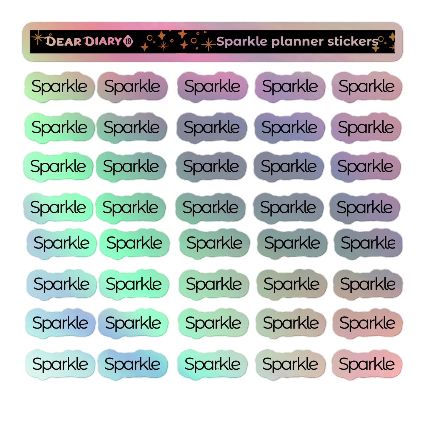 Sparkle scrapbooking planner stickers sheet Minimalist - SMSH01