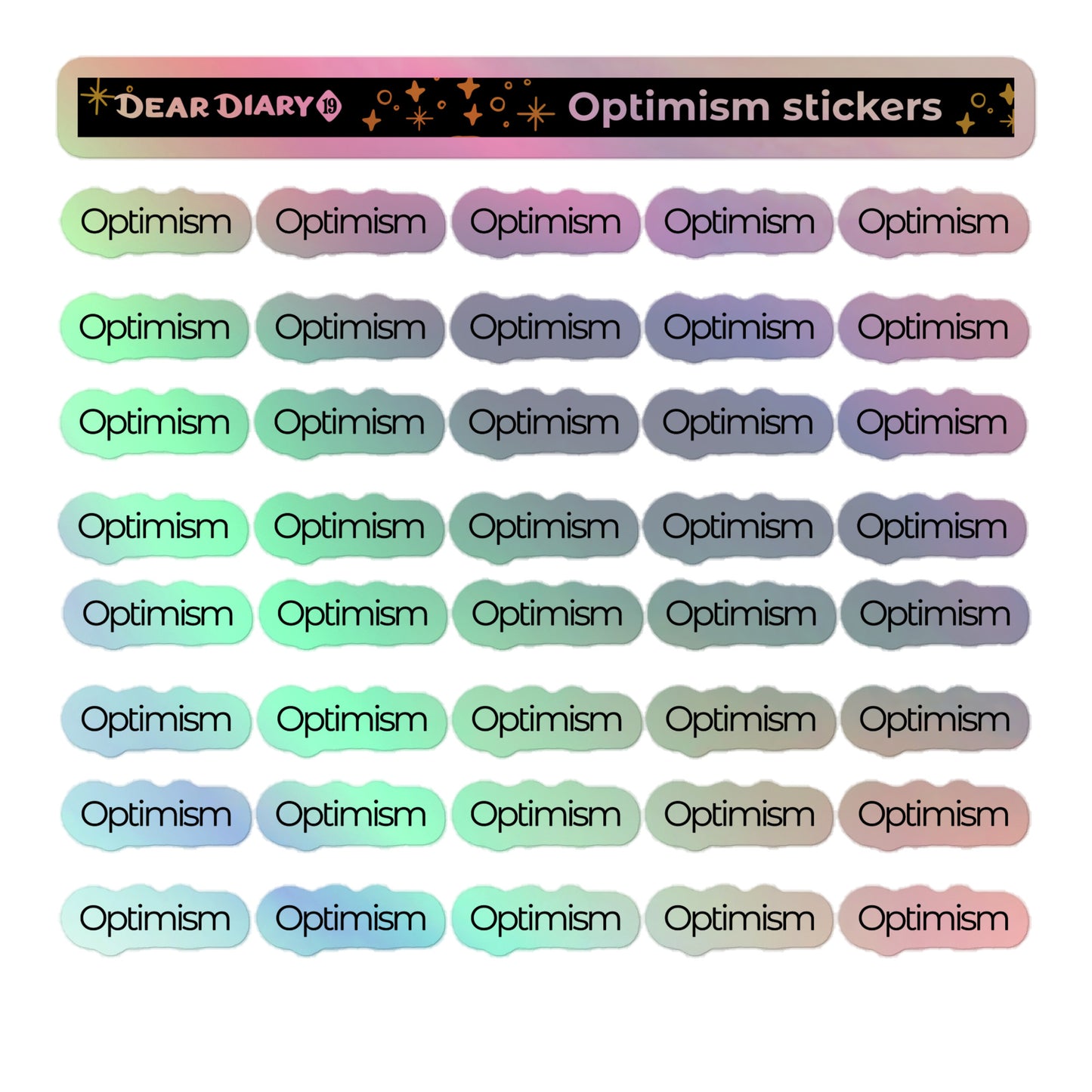 Optimism planner stickers sheet - OPSH01