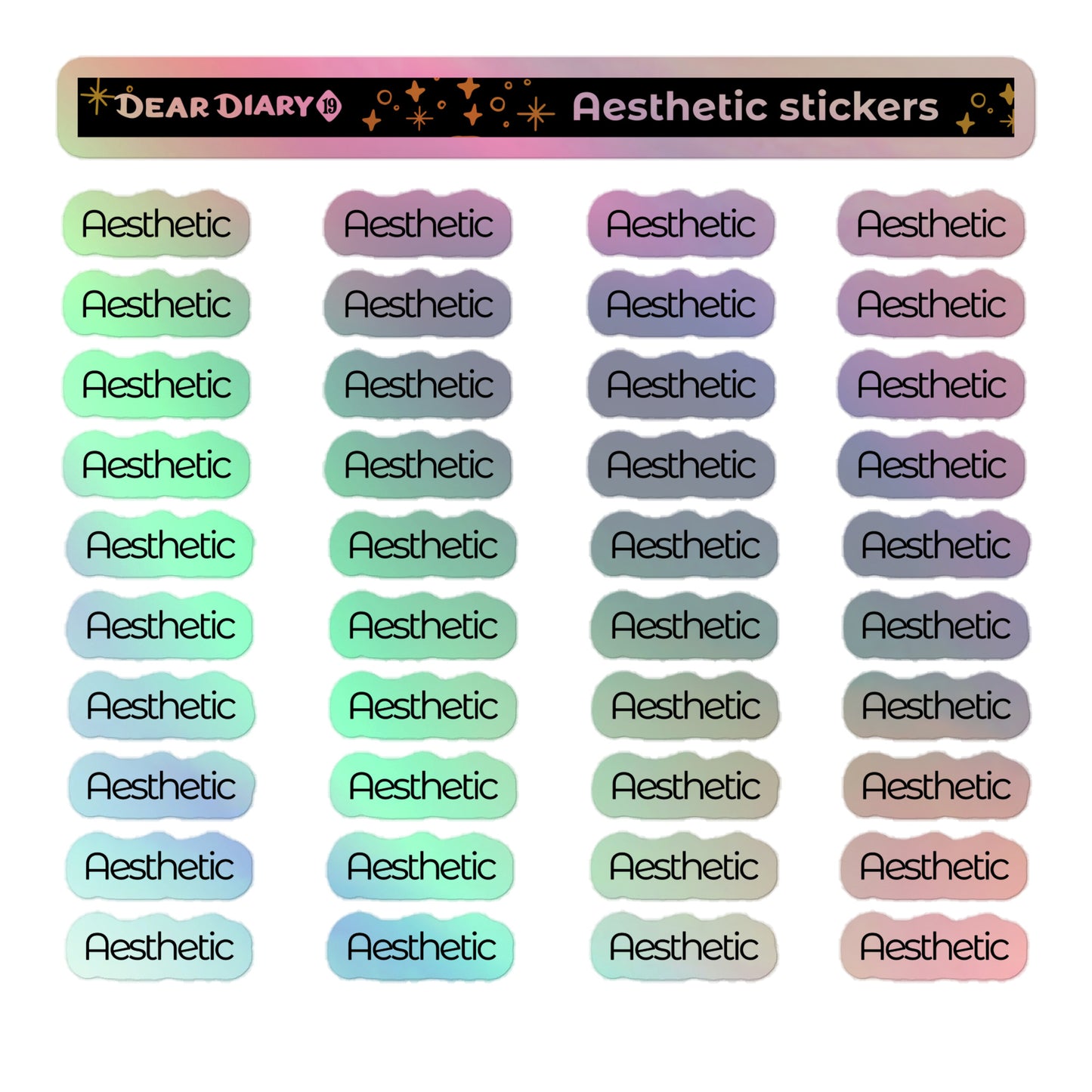 Aesthetic planner stickers sheet - AESH01