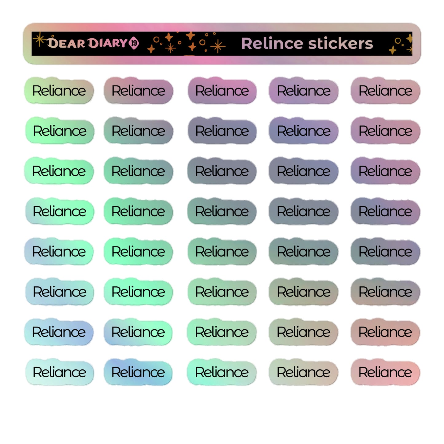 Reliance planner stickers sheet - RLSH01