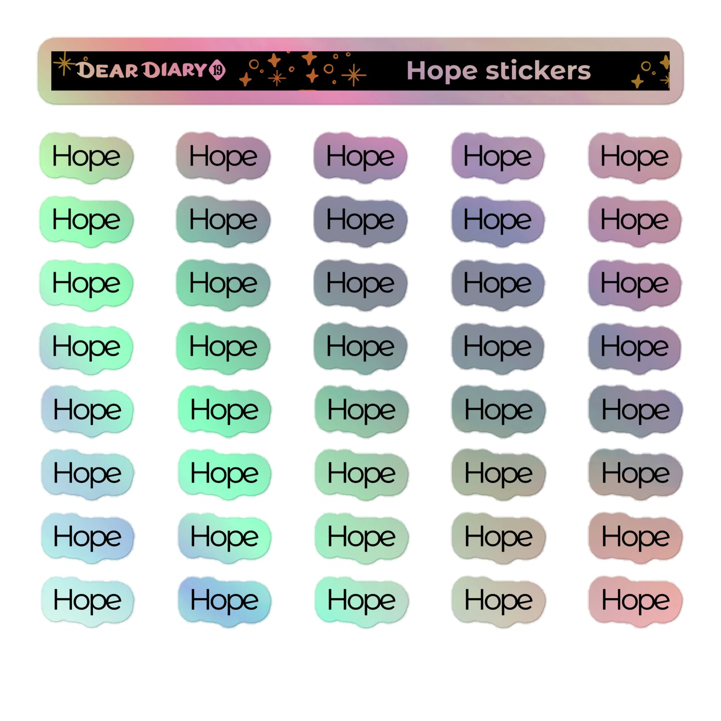 Hope planner stickers sheet - HPSH01