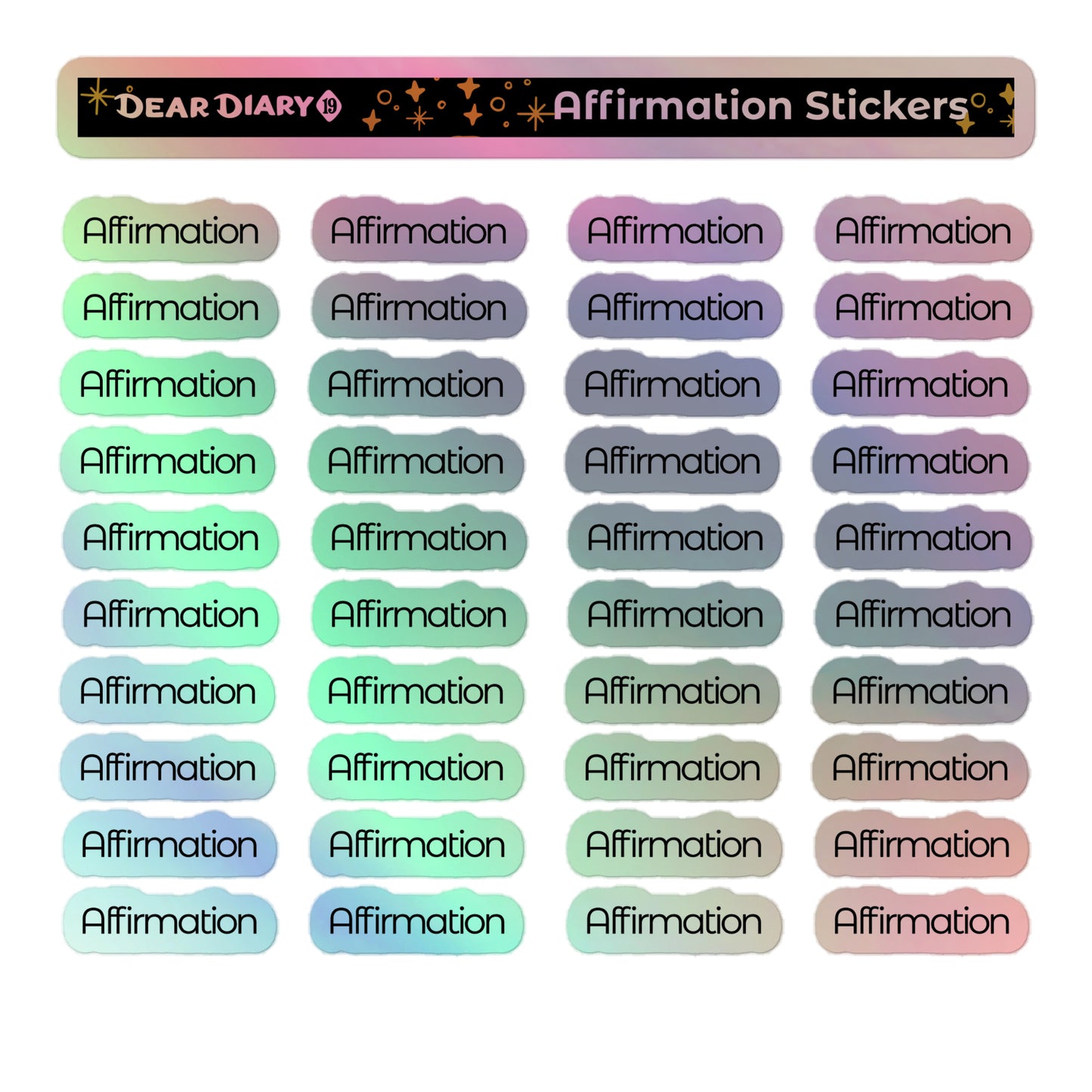 Affirmation planner stickers sheet - AFSH01