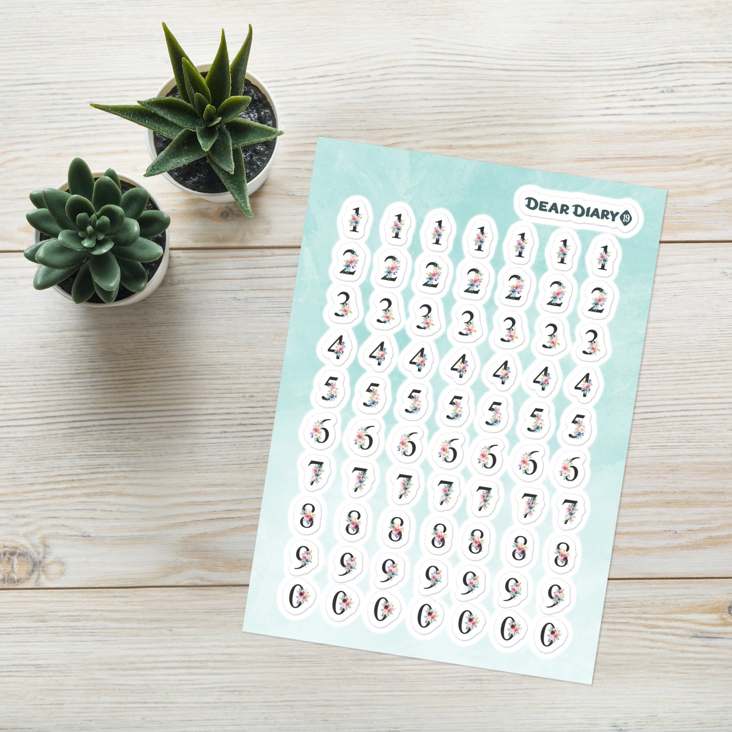 70 Planner stickers sheet Numbers 0-9 NPSH01